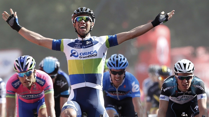 Michael Matthews just edged out Argentina's Maximiliano Richeze for the win