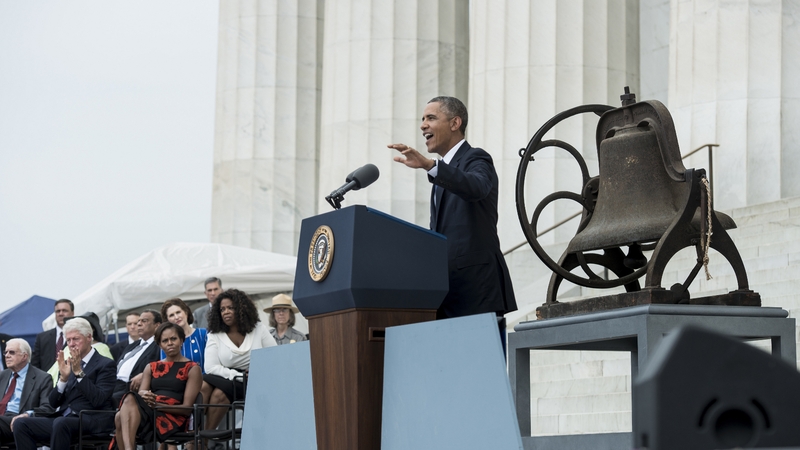 US President Barack Obama said Martin Luther King's speech inspired millions of Americans