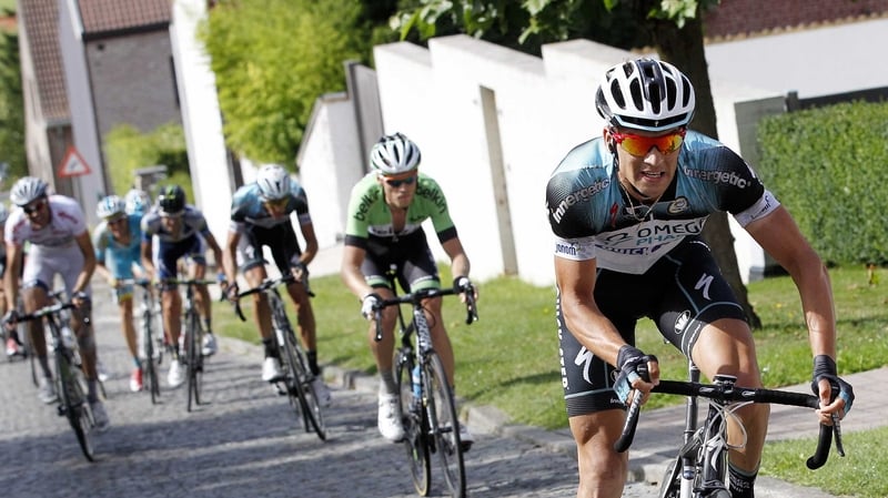 Zdenek Stybar (r) held off the challenge of Philippe Gilbert to win the stage