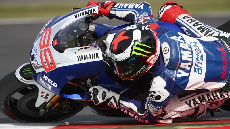 Jorge Lorenzo of Spain and Yamaha Factory Racing took the checkered flag