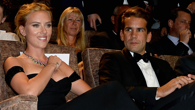 Scarlett Johansson and Romain Dauriac at the Venice Film Festival