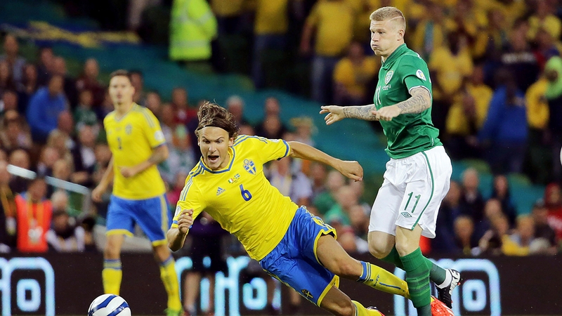 Albin Ekdal, in action here against Ireland, may have ruled himself out of Euro 2016 due to some nightclub antics
