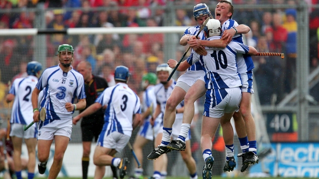 Waterford players after the final whistle - All-Ireland minor champions for the first time since 1948