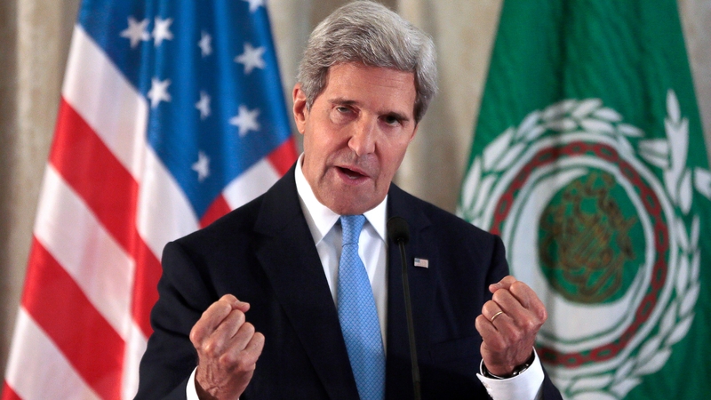 John Kerry met representatives of the Arab League in Paris to discuss Syria