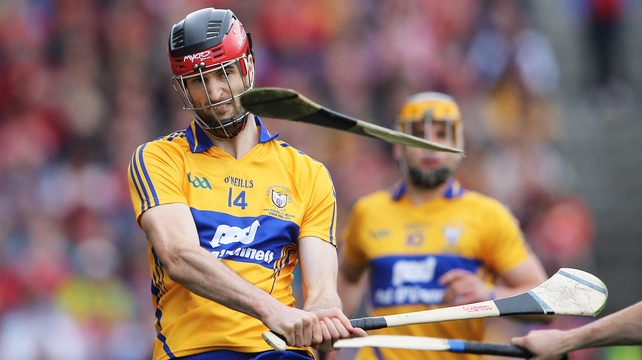 Clare's Darach Honan wins the clash of the ash during the drawn All-Ireland hurling final
