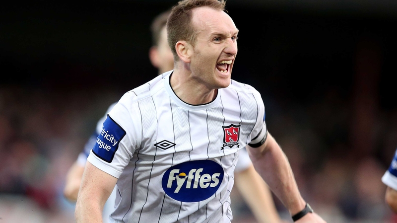 Dundalk's Stephen O'Donnell celebrates his vital late goal