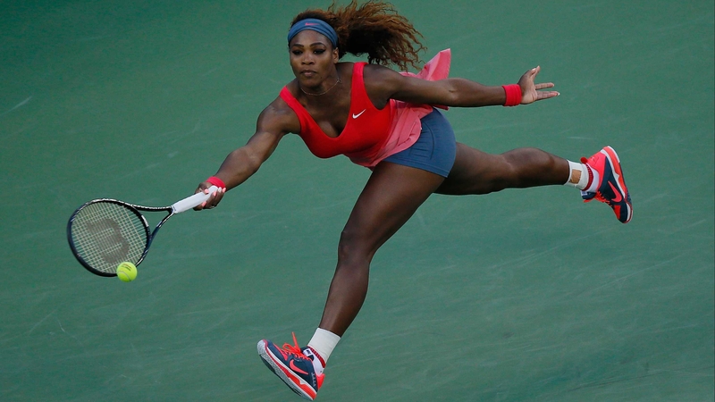 Serena Williams hammered down nine aces against Victoria Azarenka on Arthur Ashe Stadium