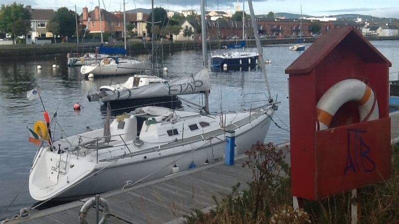 The men went into the water at the North Quay in Arklow (Pic: Micheál Mac Suibhne)