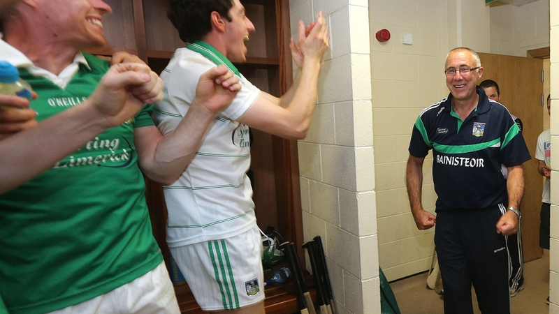 John Allen enters the dressing room following victory over Cork in the Munster final