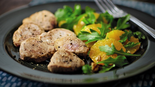 Irish Pork Steak with Orange, Walnut and Rocket Sa