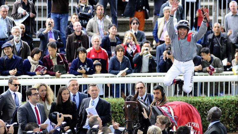 An elated Frankie Dettori put a little more gusto into his trademark flying dismount after Treve's ultra-impressive win