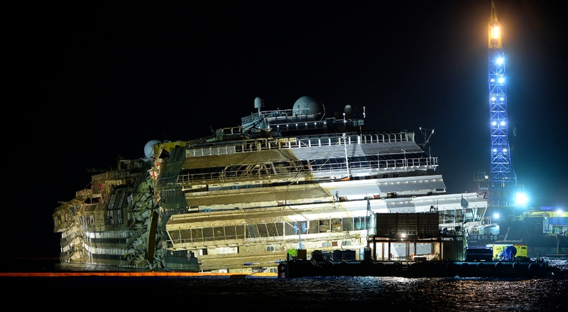 Engineers worked deep into the night to complete the operation