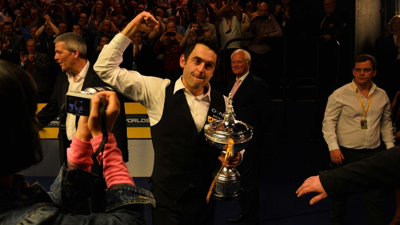 Ronnie O'Sullivan celebrates his fifth world title