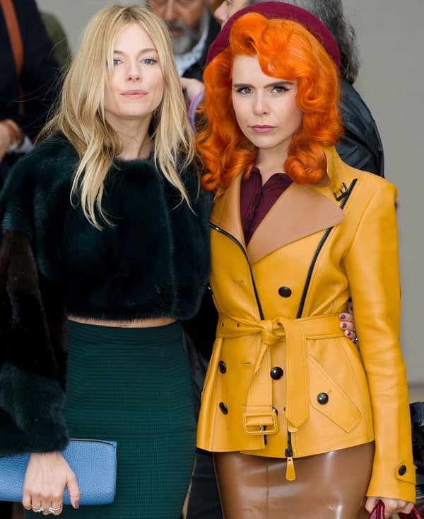 Sienna Miller and Paloma Faith at Burberry