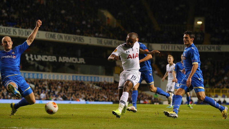 Jermain Defoe nets Tottenham's second goal against Tromso