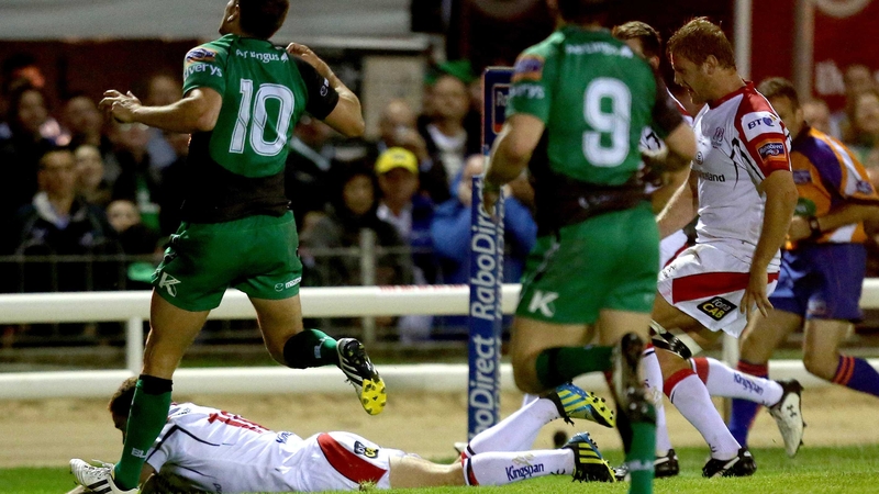 Paddy Jackson touches down for Ulster as the province got off the mark in this season's Pro12
