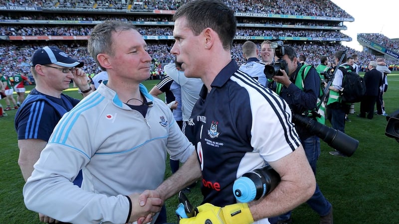 Jim Gavin congratulates his captain Stephen Cluxton after Dublin claimed a 24th All-Ireland title