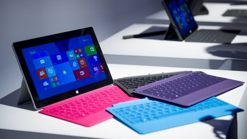 Sales of Microsoft's Surface tablet have begun to pick up but remain low compared with its rivals
