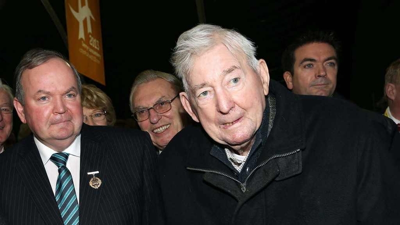 Paddy McFlynn pictured in March of this year with current GAA President Liam O'Neill