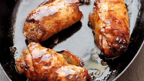 Sticky Glaze Chicken Thighs with Asian Stuffing