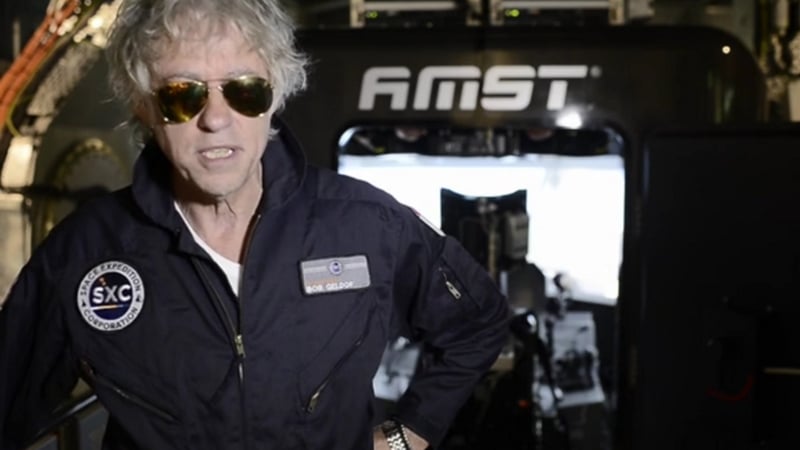 Bob Geldof said: 'Elvis may have left the building, but Geldof has left the planet' (Pic: Space Expedition Corporation)