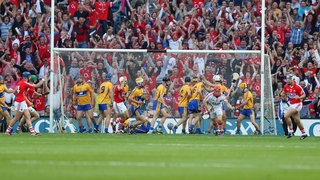 Anthony Nash scores a goal for Cork in the first half