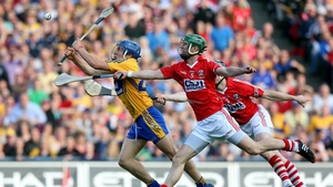 Shane O'Donnell of Clare scores his third goal of the game