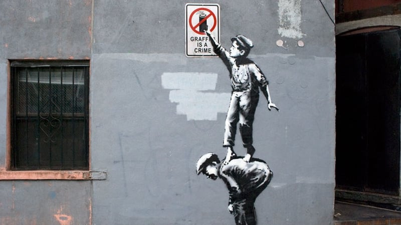 'The street is in play' is the first New York work from Banksy (Pic: Banksyny.com)