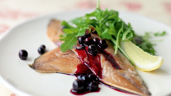 Smoked Slade Mackerel Fillets with Blackcurrant