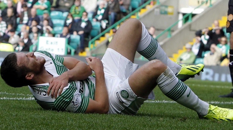 Neil Lennon: 'Our initial fears is it could be a fractured collarbone. If that is the case we could be looking at three months'
