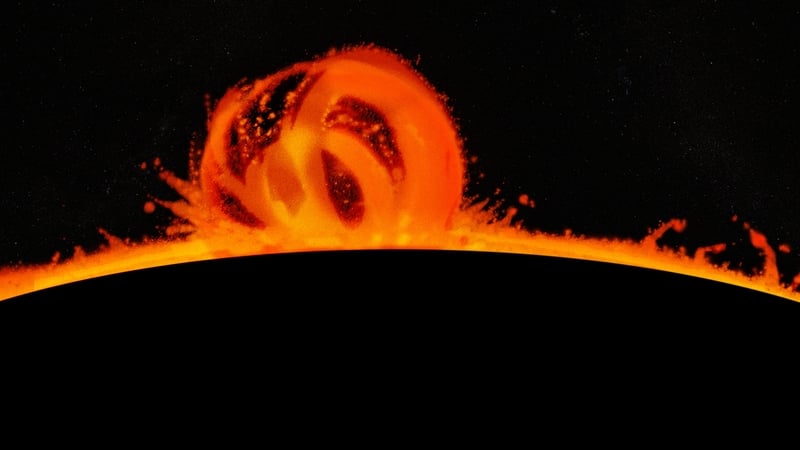 As well as giving off light and heat the sun also has huge eruptions of hot gas