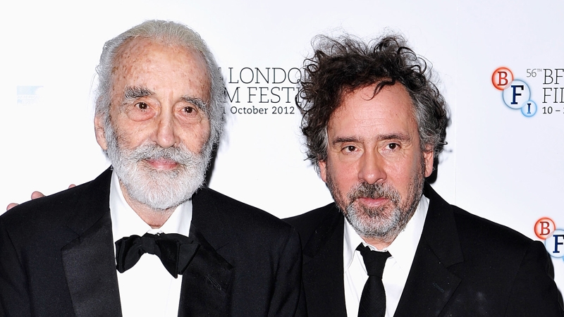 Christopher Lee with Tim Burton