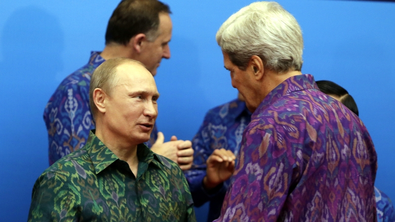 Vladimir Putin and John Kerry met at the Asia-Pacific Economic Co-operation trade summit in Bali