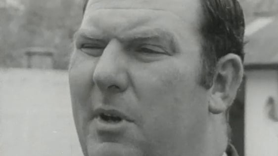Patrick O'Connor reading a statement on the health of Charles Haughey following his accident. 11 Ma…