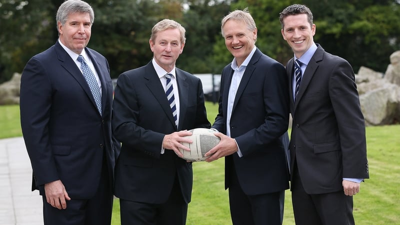 At today's IMI conference, Eircom CEO Herb Hribar, Taoiseach Enda Kenny, Ireland rugby coach Joe Schmidt and Dr Simon Boucher, IMI CEO