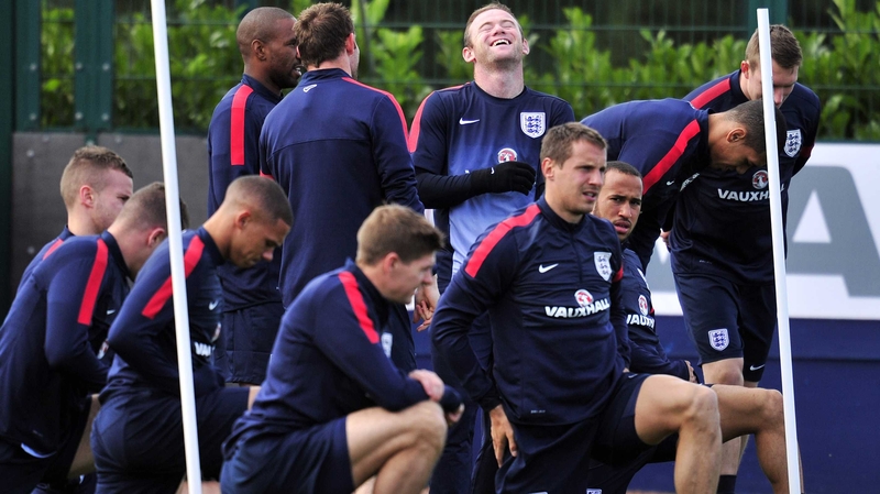 The squad were put through their paces in a warm-up before taking part in some ball work