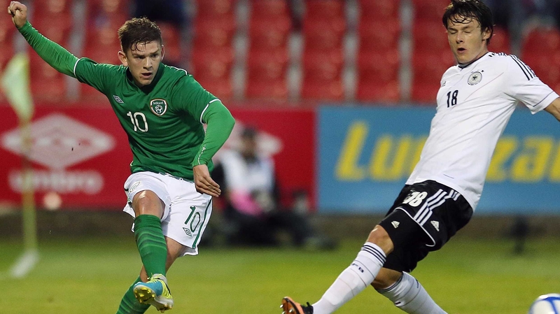 Ireland's Seán Murray in action against Germany