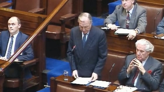 Charles J. Haughey addresses the Dail, 29 January, 1992.