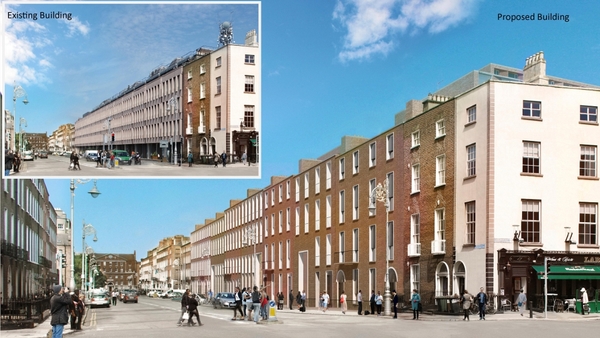 The ESB's proposed design next to the property as it currently appears