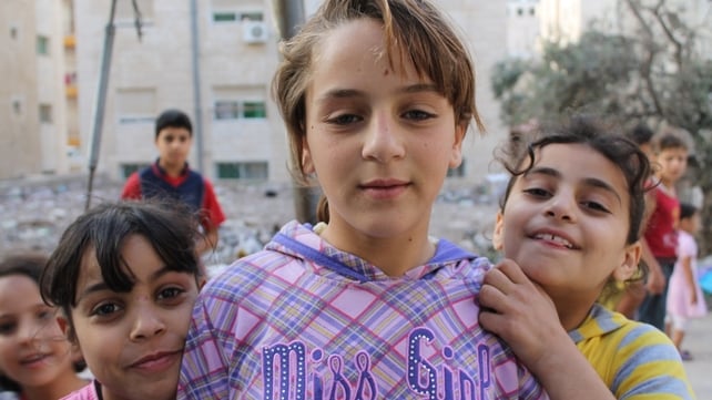 Children in the border city of Irbid