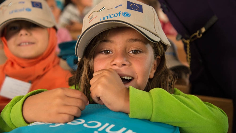 Seven-year-old Aya at the Zaatari refugee camp