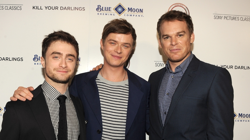 Actors Daniel Radcliffe, Dane DeHaan, Michael C Hall at the premiere of Kill Your Darlings in Beverley Hills on October 3, 2013