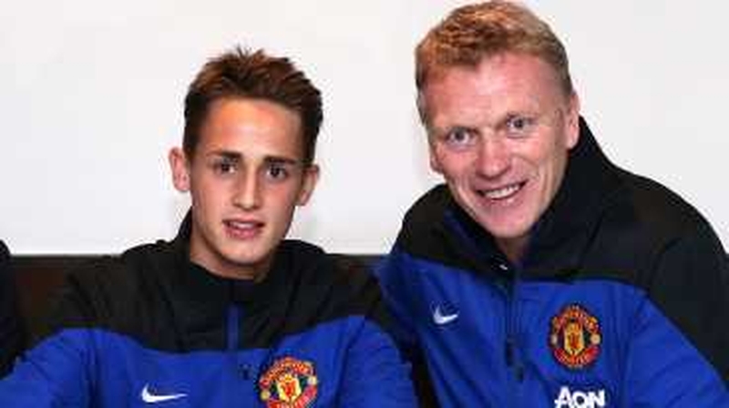 Adnan Januzaj with Manchester United manager David Moyes