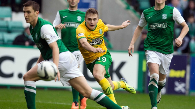 James Forrest scores Celtic's equaliser against Hibernian (PA Wire)