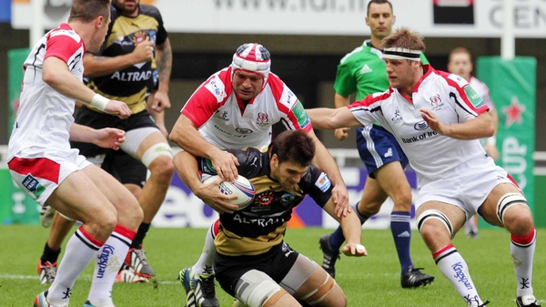 Ulster's Rory Best tackles Anthony Floch of Montpellier