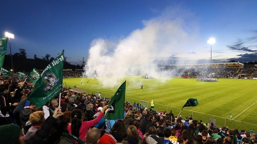 The crowd welcomes the teams on to the pitch at Breffni Park in Cavan