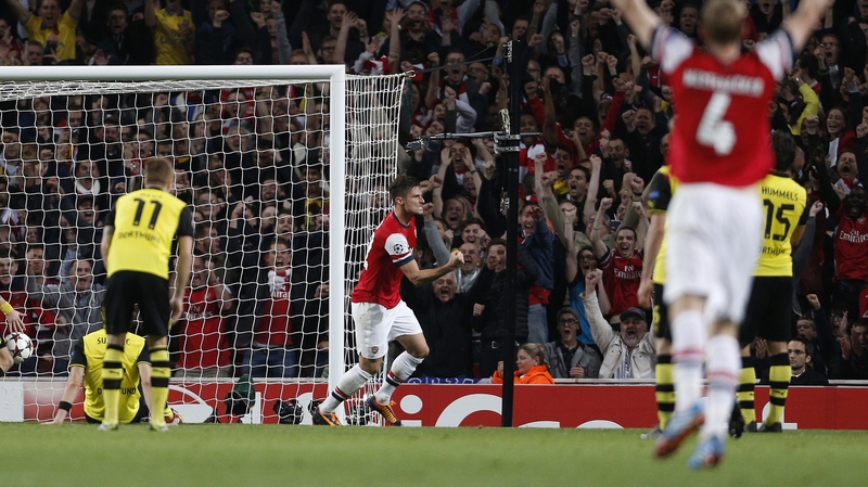 Olivier Giroud grabbed the Arsenal equaliser just before half-time