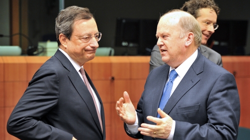 European Central Bank president Mario Draghi and Michael Noonan pictured at a previous meeting