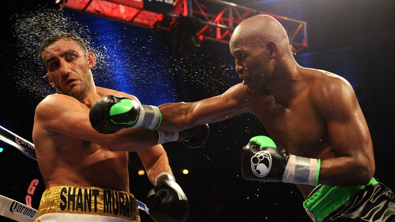Bernard Hopkins lands a right in the Boardwalk Hall Arena