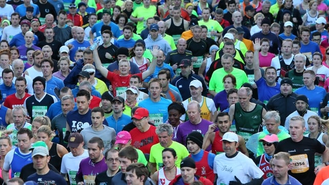 A record field of 14,500 athletes lined out at Fitzwilliam Square